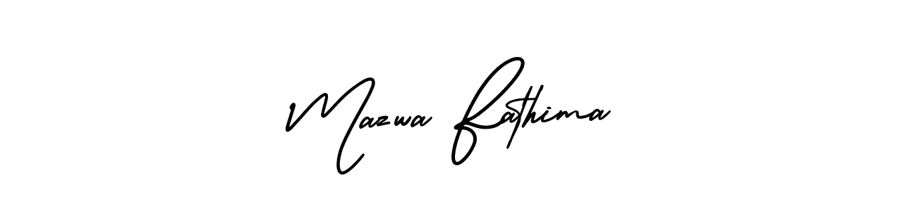 Create a beautiful signature design for name Mazwa Fathima. With this signature (AmerikaSignatureDemo-Regular) fonts, you can make a handwritten signature for free. Mazwa Fathima signature style 3 images and pictures png