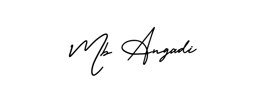 if you are searching for the best signature style for your name Mb Angadi. so please give up your signature search. here we have designed multiple signature styles  using AmerikaSignatureDemo-Regular. Mb Angadi signature style 3 images and pictures png