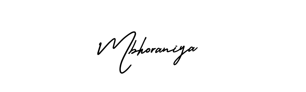Also You can easily find your signature by using the search form. We will create Mbhoraniya name handwritten signature images for you free of cost using AmerikaSignatureDemo-Regular sign style. Mbhoraniya signature style 3 images and pictures png