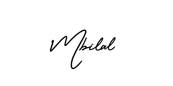 You should practise on your own different ways (AmerikaSignatureDemo-Regular) to write your name (Mbilal) in signature. don't let someone else do it for you. Mbilal signature style 3 images and pictures png