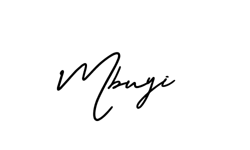Design your own signature with our free online signature maker. With this signature software, you can create a handwritten (AmerikaSignatureDemo-Regular) signature for name Mbuyi. Mbuyi signature style 3 images and pictures png
