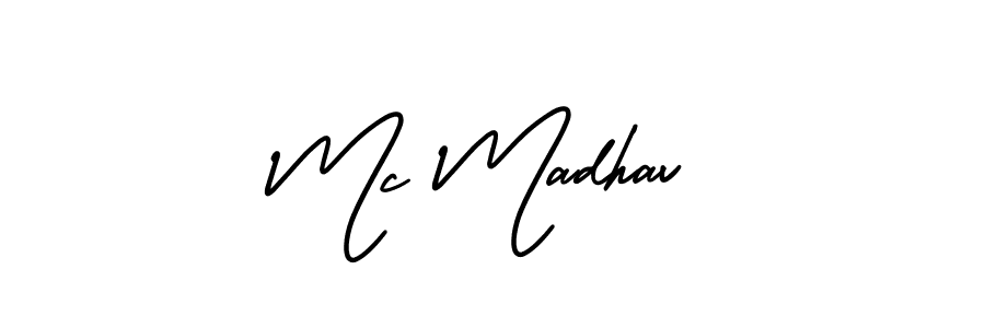 This is the best signature style for the Mc Madhav name. Also you like these signature font (AmerikaSignatureDemo-Regular). Mix name signature. Mc Madhav signature style 3 images and pictures png