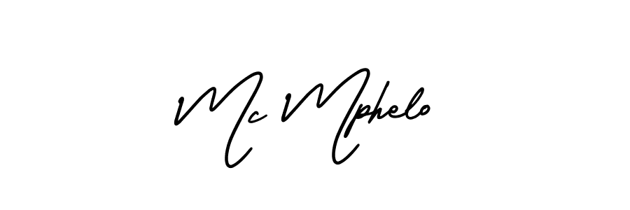 You should practise on your own different ways (AmerikaSignatureDemo-Regular) to write your name (Mc Mphelo) in signature. don't let someone else do it for you. Mc Mphelo signature style 3 images and pictures png