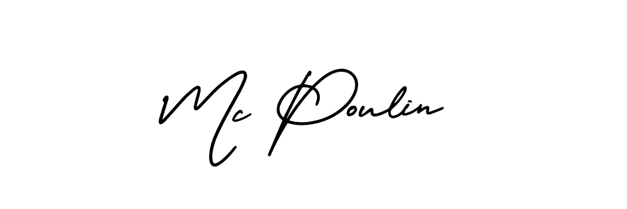 if you are searching for the best signature style for your name Mc Poulin. so please give up your signature search. here we have designed multiple signature styles  using AmerikaSignatureDemo-Regular. Mc Poulin signature style 3 images and pictures png