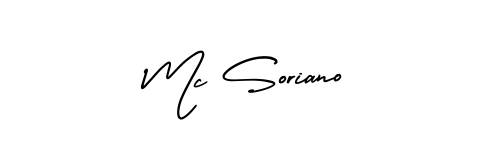 Similarly AmerikaSignatureDemo-Regular is the best handwritten signature design. Signature creator online .You can use it as an online autograph creator for name Mc Soriano. Mc Soriano signature style 3 images and pictures png