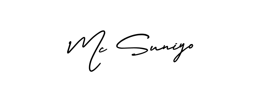 if you are searching for the best signature style for your name Mc Suniyo. so please give up your signature search. here we have designed multiple signature styles  using AmerikaSignatureDemo-Regular. Mc Suniyo signature style 3 images and pictures png