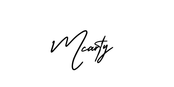 How to make Mcarty signature? AmerikaSignatureDemo-Regular is a professional autograph style. Create handwritten signature for Mcarty name. Mcarty signature style 3 images and pictures png