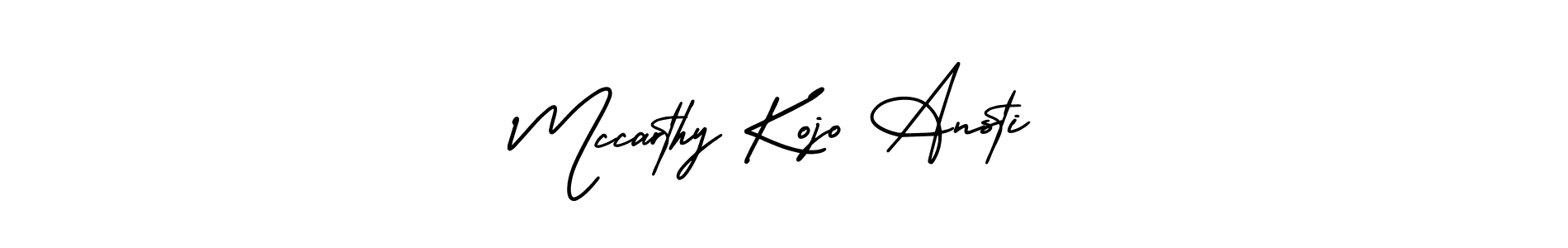 Make a short Mccarthy Kojo Ansti signature style. Manage your documents anywhere anytime using AmerikaSignatureDemo-Regular. Create and add eSignatures, submit forms, share and send files easily. Mccarthy Kojo Ansti signature style 3 images and pictures png