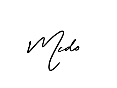 How to make Mcdo name signature. Use AmerikaSignatureDemo-Regular style for creating short signs online. This is the latest handwritten sign. Mcdo signature style 3 images and pictures png