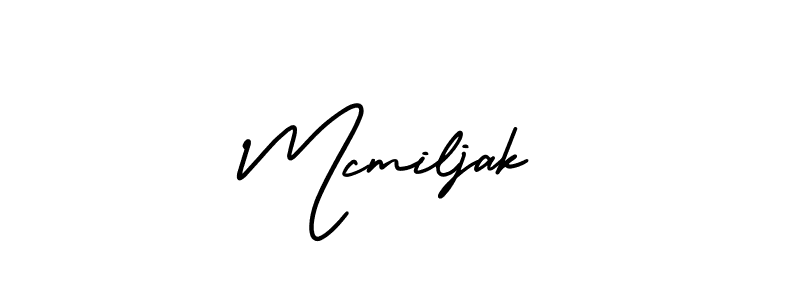 The best way (AmerikaSignatureDemo-Regular) to make a short signature is to pick only two or three words in your name. The name Mcmiljak include a total of six letters. For converting this name. Mcmiljak signature style 3 images and pictures png