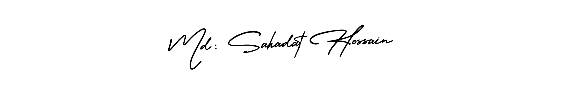 AmerikaSignatureDemo-Regular is a professional signature style that is perfect for those who want to add a touch of class to their signature. It is also a great choice for those who want to make their signature more unique. Get Md: Sahadat Hossain name to fancy signature for free. Md: Sahadat Hossain signature style 3 images and pictures png