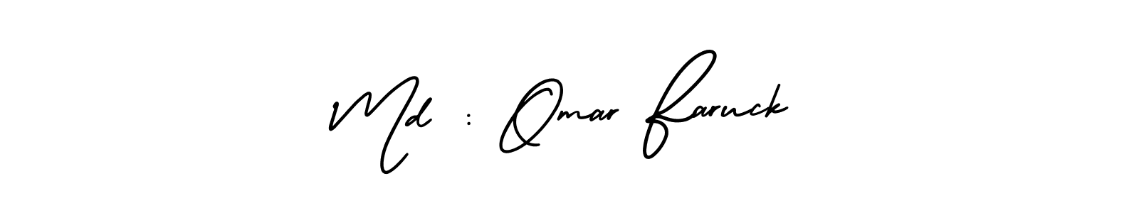 How to make Md : Omar Faruck signature? AmerikaSignatureDemo-Regular is a professional autograph style. Create handwritten signature for Md : Omar Faruck name. Md : Omar Faruck signature style 3 images and pictures png