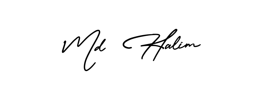 How to make Md  Halim signature? AmerikaSignatureDemo-Regular is a professional autograph style. Create handwritten signature for Md  Halim name. Md  Halim signature style 3 images and pictures png