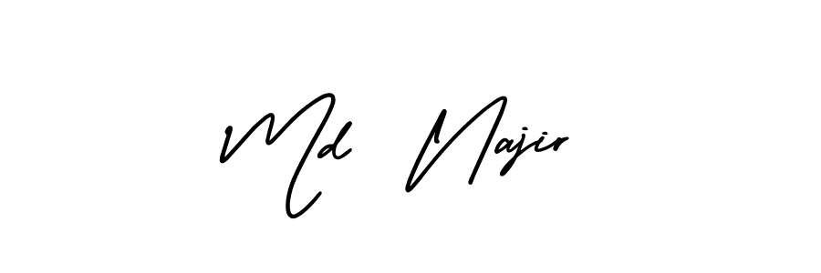 Md  Najir stylish signature style. Best Handwritten Sign (AmerikaSignatureDemo-Regular) for my name. Handwritten Signature Collection Ideas for my name Md  Najir. Md  Najir signature style 3 images and pictures png