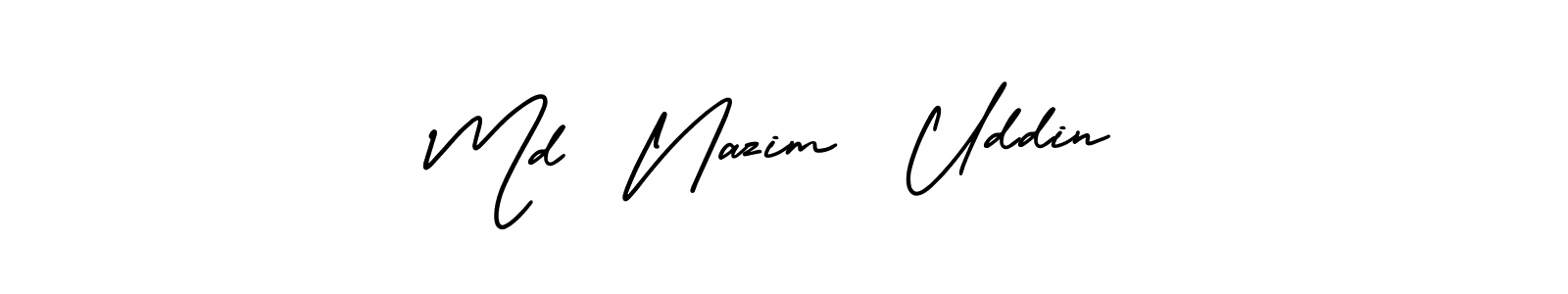 Use a signature maker to create a handwritten signature online. With this signature software, you can design (AmerikaSignatureDemo-Regular) your own signature for name Md  Nazim  Uddin. Md  Nazim  Uddin signature style 3 images and pictures png