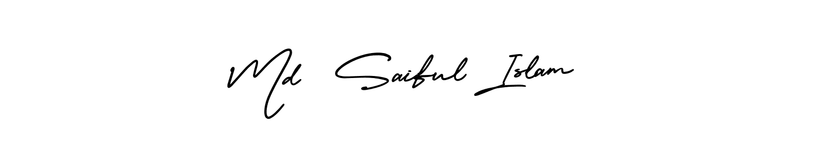Use a signature maker to create a handwritten signature online. With this signature software, you can design (AmerikaSignatureDemo-Regular) your own signature for name Md  Saiful Islam. Md  Saiful Islam signature style 3 images and pictures png