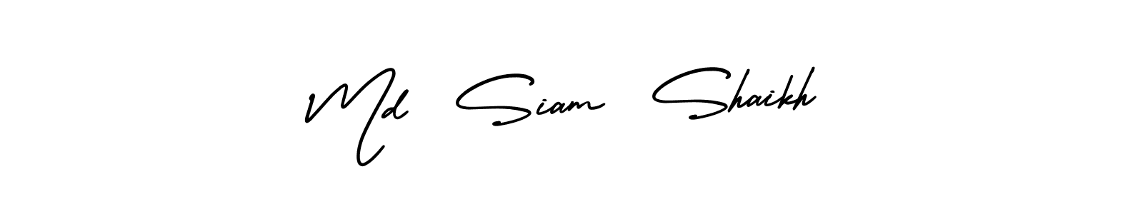 How to make Md  Siam  Shaikh name signature. Use AmerikaSignatureDemo-Regular style for creating short signs online. This is the latest handwritten sign. Md  Siam  Shaikh signature style 3 images and pictures png