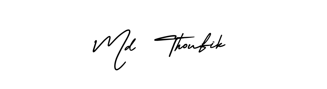 if you are searching for the best signature style for your name Md  Thoufik. so please give up your signature search. here we have designed multiple signature styles  using AmerikaSignatureDemo-Regular. Md  Thoufik signature style 3 images and pictures png