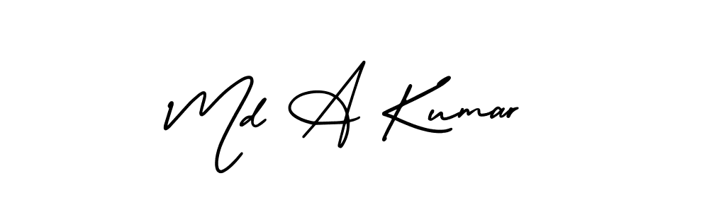 The best way (AmerikaSignatureDemo-Regular) to make a short signature is to pick only two or three words in your name. The name Md A Kumar include a total of six letters. For converting this name. Md A Kumar signature style 3 images and pictures png