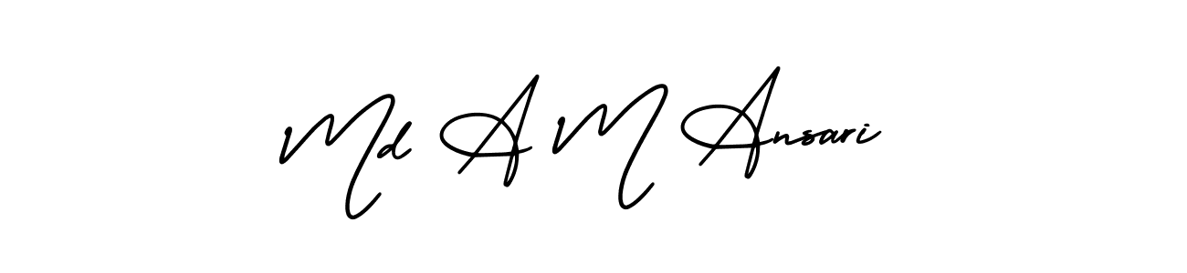 if you are searching for the best signature style for your name Md A M Ansari. so please give up your signature search. here we have designed multiple signature styles  using AmerikaSignatureDemo-Regular. Md A M Ansari signature style 3 images and pictures png