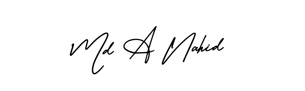 You should practise on your own different ways (AmerikaSignatureDemo-Regular) to write your name (Md A Nahid) in signature. don't let someone else do it for you. Md A Nahid signature style 3 images and pictures png