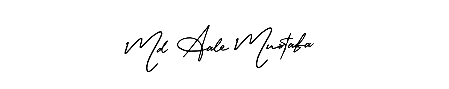 The best way (AmerikaSignatureDemo-Regular) to make a short signature is to pick only two or three words in your name. The name Md Aale Mustafa include a total of six letters. For converting this name. Md Aale Mustafa signature style 3 images and pictures png