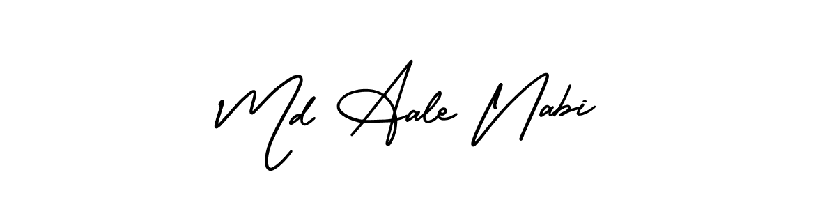 This is the best signature style for the Md Aale Nabi name. Also you like these signature font (AmerikaSignatureDemo-Regular). Mix name signature. Md Aale Nabi signature style 3 images and pictures png