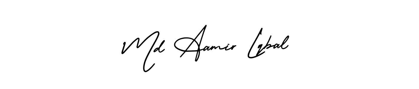 This is the best signature style for the Md Aamir Lqbal name. Also you like these signature font (AmerikaSignatureDemo-Regular). Mix name signature. Md Aamir Lqbal signature style 3 images and pictures png