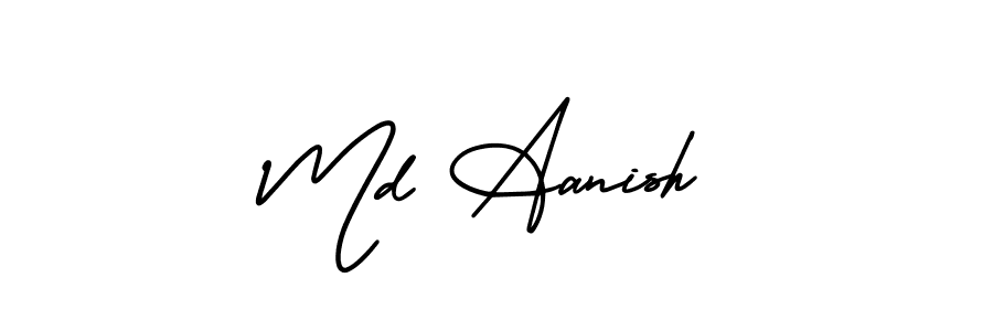 Use a signature maker to create a handwritten signature online. With this signature software, you can design (AmerikaSignatureDemo-Regular) your own signature for name Md Aanish. Md Aanish signature style 3 images and pictures png