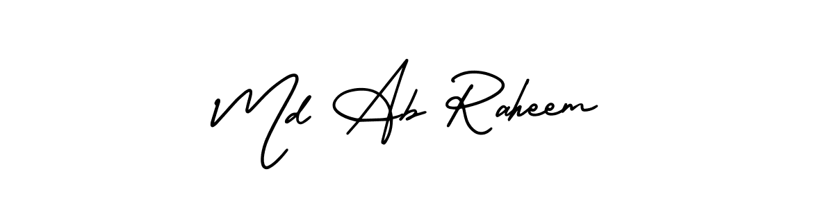 This is the best signature style for the Md Ab Raheem name. Also you like these signature font (AmerikaSignatureDemo-Regular). Mix name signature. Md Ab Raheem signature style 3 images and pictures png