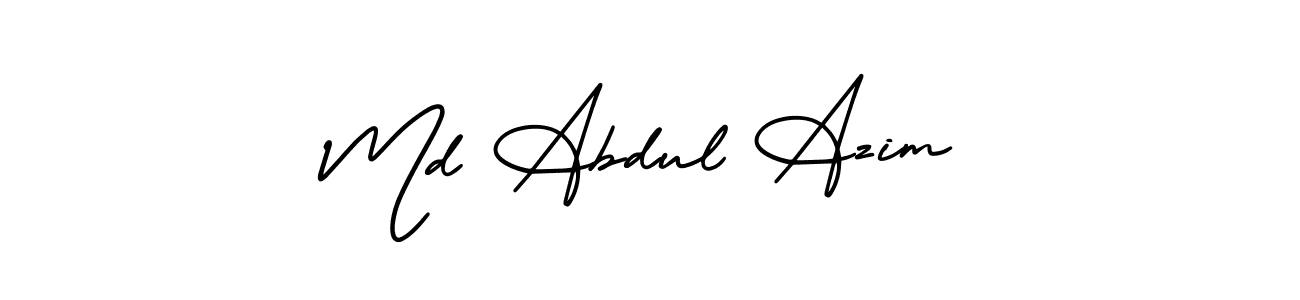You should practise on your own different ways (AmerikaSignatureDemo-Regular) to write your name (Md Abdul Azim) in signature. don't let someone else do it for you. Md Abdul Azim signature style 3 images and pictures png