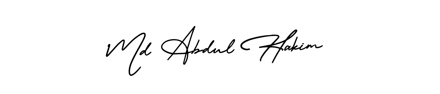 The best way (AmerikaSignatureDemo-Regular) to make a short signature is to pick only two or three words in your name. The name Md Abdul Hakim include a total of six letters. For converting this name. Md Abdul Hakim signature style 3 images and pictures png