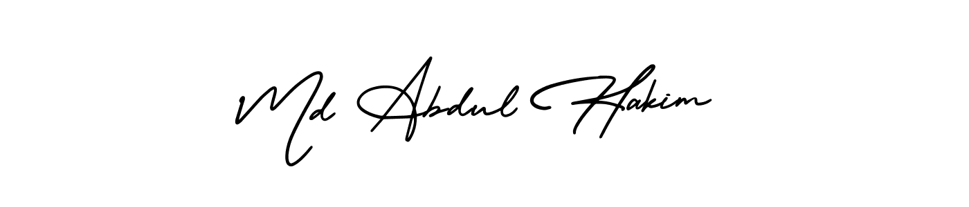 The best way (AmerikaSignatureDemo-Regular) to make a short signature is to pick only two or three words in your name. The name Md Abdul Hakim include a total of six letters. For converting this name. Md Abdul Hakim signature style 3 images and pictures png