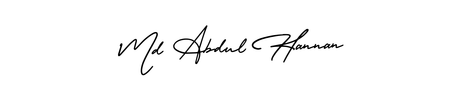 Design your own signature with our free online signature maker. With this signature software, you can create a handwritten (AmerikaSignatureDemo-Regular) signature for name Md Abdul Hannan. Md Abdul Hannan signature style 3 images and pictures png