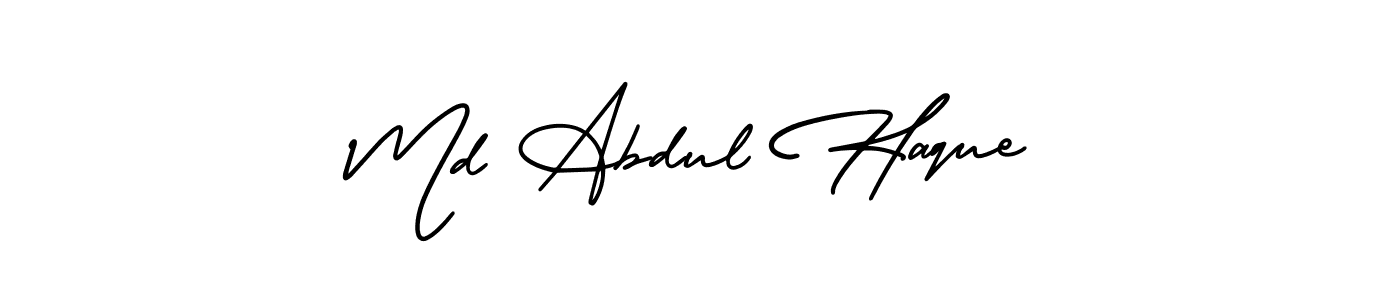 How to make Md Abdul Haque name signature. Use AmerikaSignatureDemo-Regular style for creating short signs online. This is the latest handwritten sign. Md Abdul Haque signature style 3 images and pictures png