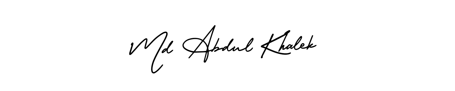 Make a beautiful signature design for name Md Abdul Khalek. With this signature (AmerikaSignatureDemo-Regular) style, you can create a handwritten signature for free. Md Abdul Khalek signature style 3 images and pictures png