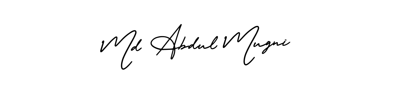 How to make Md Abdul Mugni name signature. Use AmerikaSignatureDemo-Regular style for creating short signs online. This is the latest handwritten sign. Md Abdul Mugni signature style 3 images and pictures png