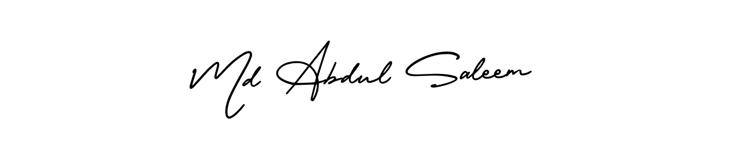 Use a signature maker to create a handwritten signature online. With this signature software, you can design (AmerikaSignatureDemo-Regular) your own signature for name Md Abdul Saleem. Md Abdul Saleem signature style 3 images and pictures png