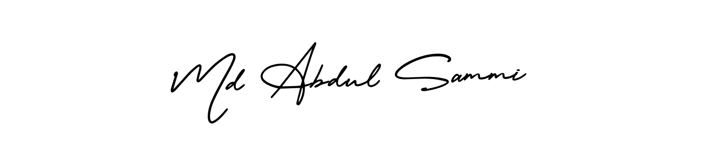 You should practise on your own different ways (AmerikaSignatureDemo-Regular) to write your name (Md Abdul Sammi) in signature. don't let someone else do it for you. Md Abdul Sammi signature style 3 images and pictures png