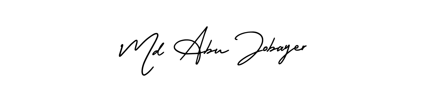 You should practise on your own different ways (AmerikaSignatureDemo-Regular) to write your name (Md Abu Jobayer) in signature. don't let someone else do it for you. Md Abu Jobayer signature style 3 images and pictures png