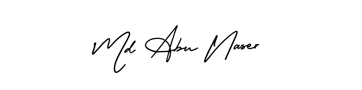 You should practise on your own different ways (AmerikaSignatureDemo-Regular) to write your name (Md Abu Naser) in signature. don't let someone else do it for you. Md Abu Naser signature style 3 images and pictures png