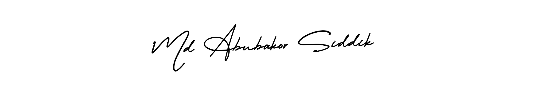 Use a signature maker to create a handwritten signature online. With this signature software, you can design (AmerikaSignatureDemo-Regular) your own signature for name Md Abubakor Siddik. Md Abubakor Siddik signature style 3 images and pictures png