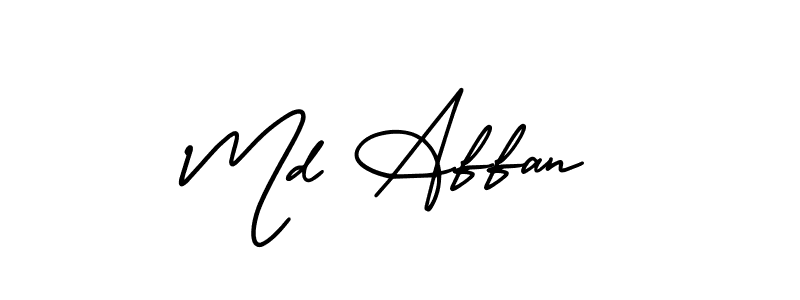 How to make Md Affan name signature. Use AmerikaSignatureDemo-Regular style for creating short signs online. This is the latest handwritten sign. Md Affan signature style 3 images and pictures png