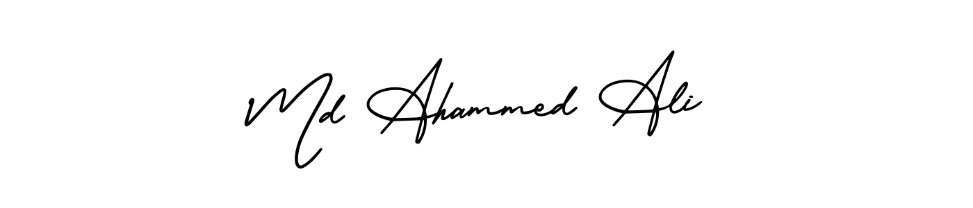 The best way (AmerikaSignatureDemo-Regular) to make a short signature is to pick only two or three words in your name. The name Md Ahammed Ali include a total of six letters. For converting this name. Md Ahammed Ali signature style 3 images and pictures png