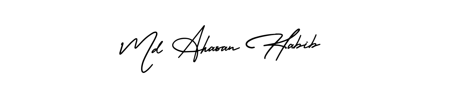 if you are searching for the best signature style for your name Md Ahasan Habib. so please give up your signature search. here we have designed multiple signature styles  using AmerikaSignatureDemo-Regular. Md Ahasan Habib signature style 3 images and pictures png