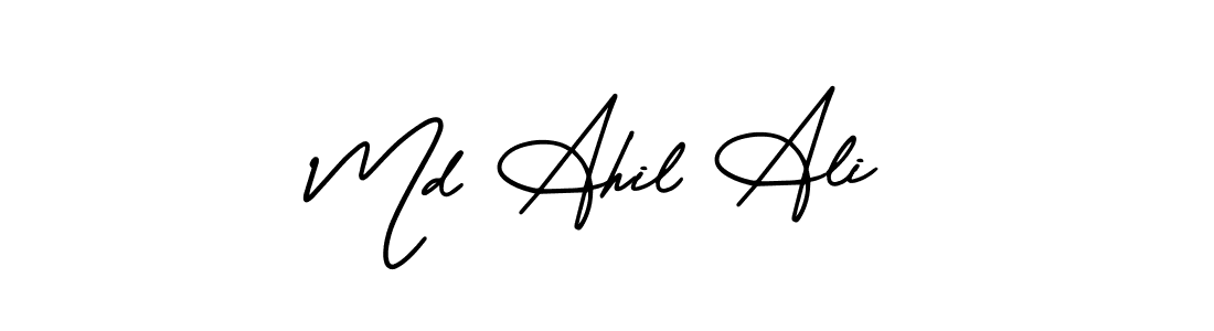 Use a signature maker to create a handwritten signature online. With this signature software, you can design (AmerikaSignatureDemo-Regular) your own signature for name Md Ahil Ali. Md Ahil Ali signature style 3 images and pictures png