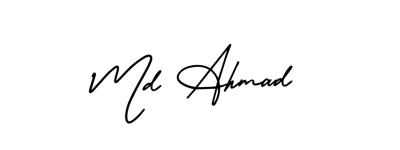 Also You can easily find your signature by using the search form. We will create Md Ahmad name handwritten signature images for you free of cost using AmerikaSignatureDemo-Regular sign style. Md Ahmad signature style 3 images and pictures png