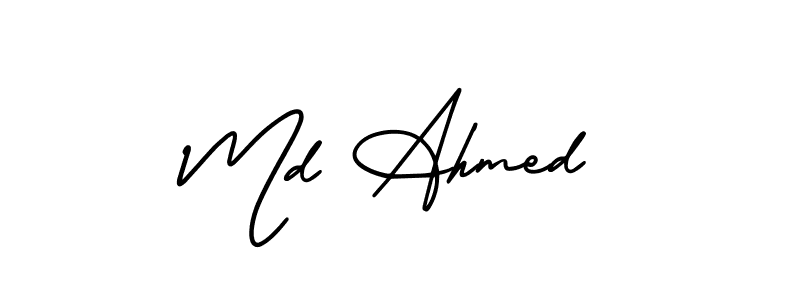 if you are searching for the best signature style for your name Md Ahmed. so please give up your signature search. here we have designed multiple signature styles  using AmerikaSignatureDemo-Regular. Md Ahmed signature style 3 images and pictures png