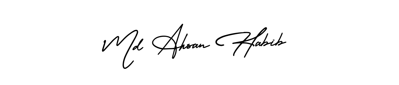 How to make Md Ahsan Habib name signature. Use AmerikaSignatureDemo-Regular style for creating short signs online. This is the latest handwritten sign. Md Ahsan Habib signature style 3 images and pictures png