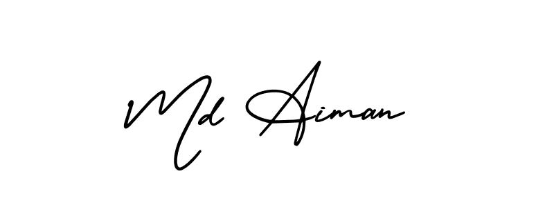 How to Draw Md Aiman signature style? AmerikaSignatureDemo-Regular is a latest design signature styles for name Md Aiman. Md Aiman signature style 3 images and pictures png